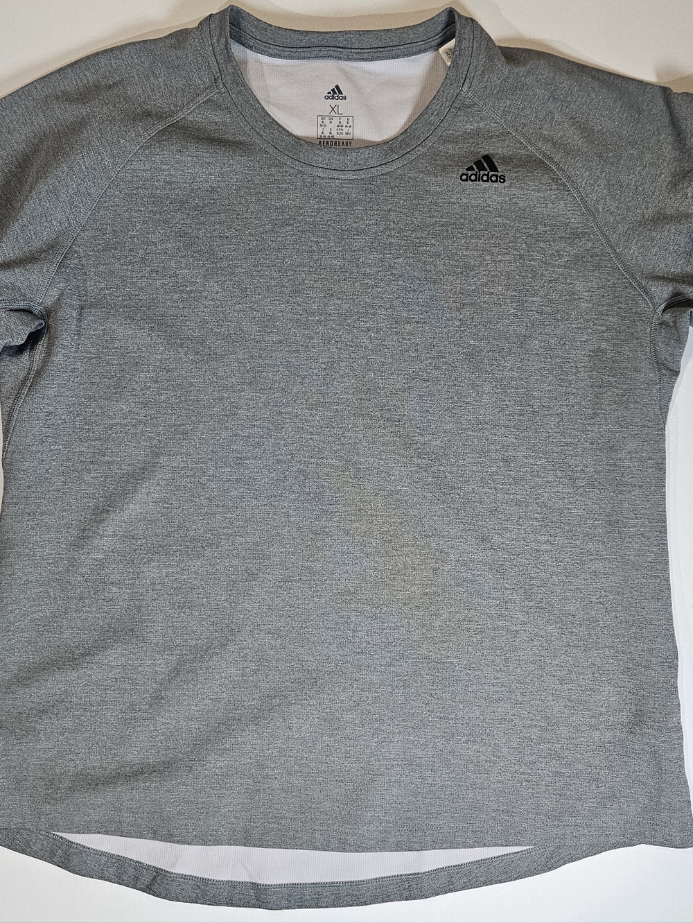 Adidas Aeroready Athletic T-Shirt Womens XL Grey Black Logo Moisture Wicking Tee